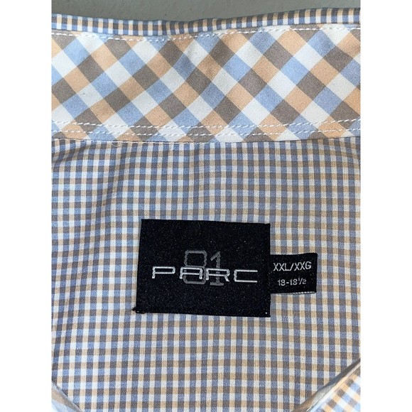 Parc 81 Mens Sz XXL Short Sleeve Button Down Casual Dress Shirt‎  Orange Cagney - Picture 5 of 9